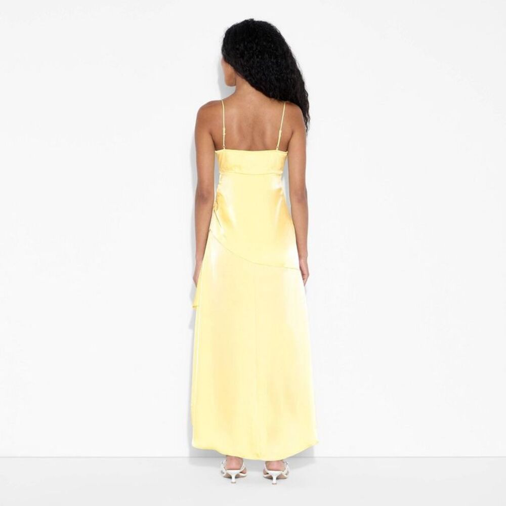 Open Box - Wild Fable - Women's Satin Asymmetrical Maxi A-Line  Yellow - Picture 3 of 3